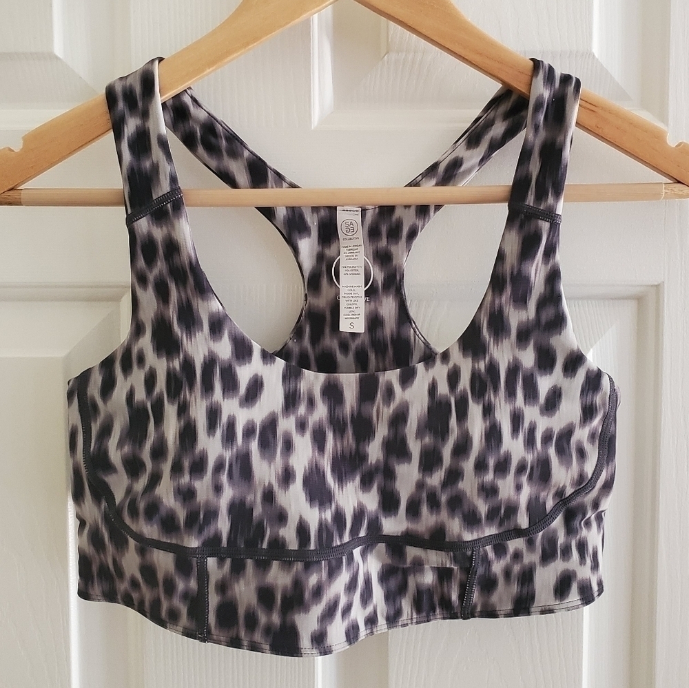 Sage Collective Leopard Print Sports Bra Small